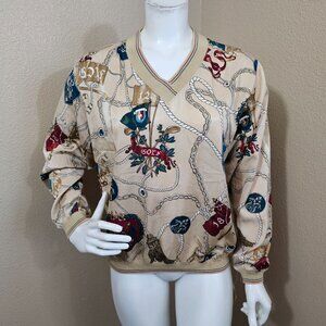 M Sportfolio By Marcia NWT Golf V-neck Vintage Pullover Top~Size S